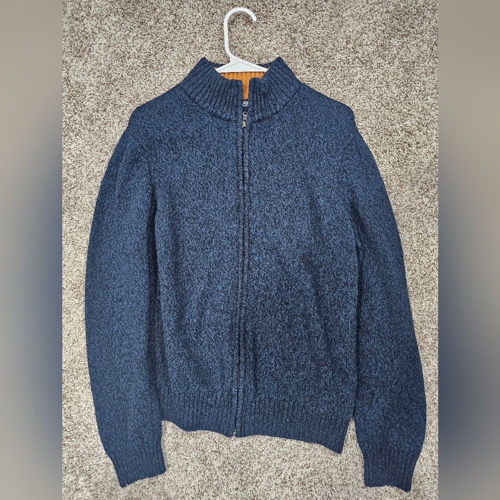 Men's Blue Zip-Up Sweater